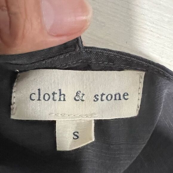 Cloth & Stone Tencel Chocker Surplice Neck Women Gray Top Sz Small - Picture 10 of 12